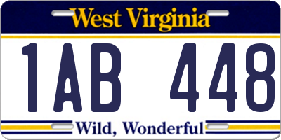 WV license plate 1AB448