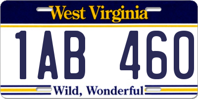 WV license plate 1AB460