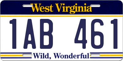 WV license plate 1AB461