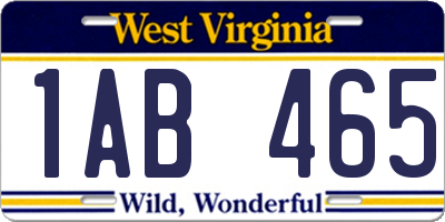 WV license plate 1AB465