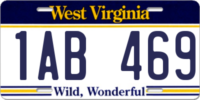 WV license plate 1AB469