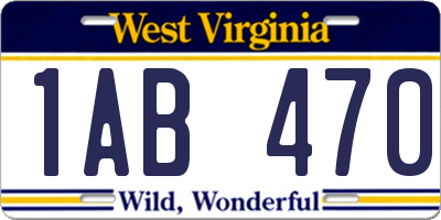 WV license plate 1AB470