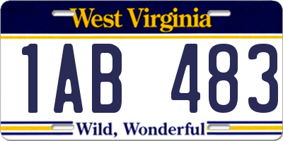 WV license plate 1AB483