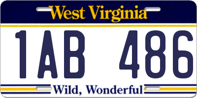 WV license plate 1AB486