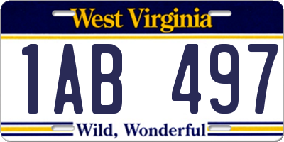 WV license plate 1AB497