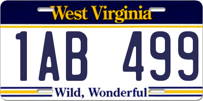 WV license plate 1AB499