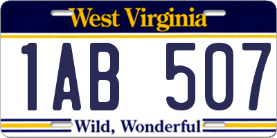 WV license plate 1AB507