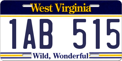 WV license plate 1AB515