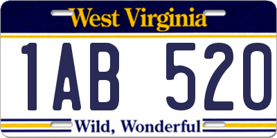 WV license plate 1AB520