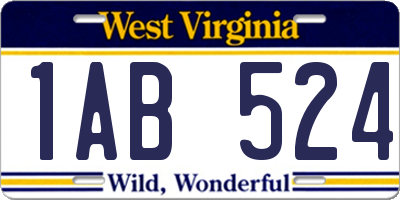 WV license plate 1AB524