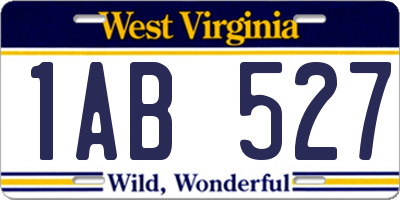 WV license plate 1AB527