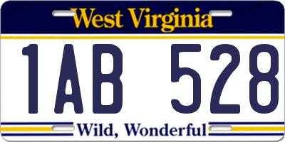 WV license plate 1AB528