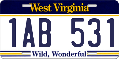 WV license plate 1AB531