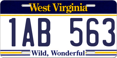 WV license plate 1AB563