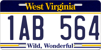 WV license plate 1AB564
