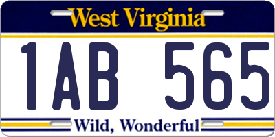 WV license plate 1AB565