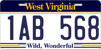 WV license plate 1AB568