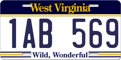 WV license plate 1AB569