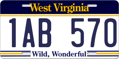 WV license plate 1AB570