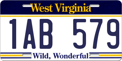 WV license plate 1AB579