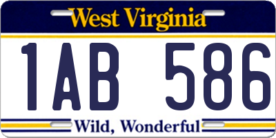 WV license plate 1AB586