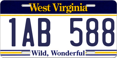 WV license plate 1AB588