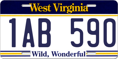 WV license plate 1AB590