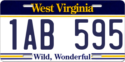 WV license plate 1AB595