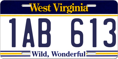 WV license plate 1AB613