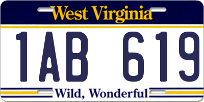 WV license plate 1AB619