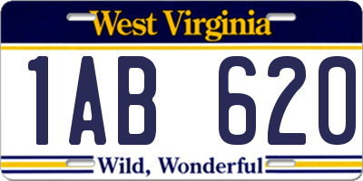 WV license plate 1AB620