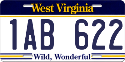 WV license plate 1AB622