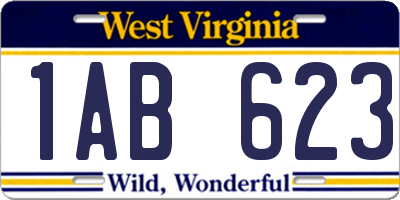 WV license plate 1AB623