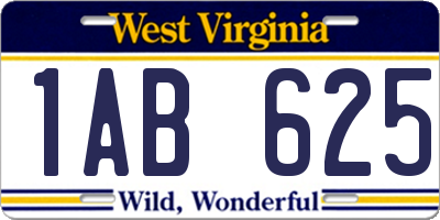 WV license plate 1AB625