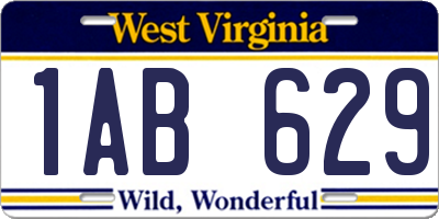 WV license plate 1AB629