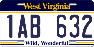 WV license plate 1AB632