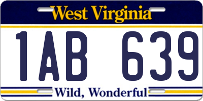 WV license plate 1AB639