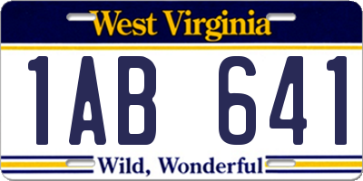 WV license plate 1AB641