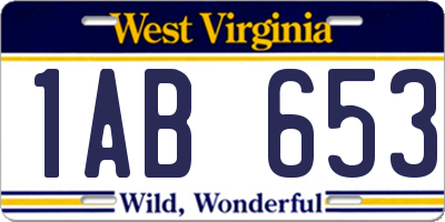 WV license plate 1AB653