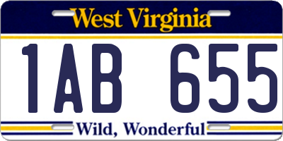 WV license plate 1AB655