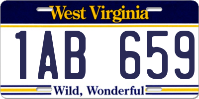 WV license plate 1AB659