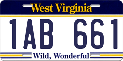 WV license plate 1AB661