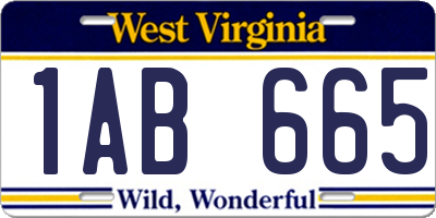 WV license plate 1AB665