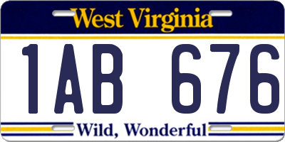 WV license plate 1AB676