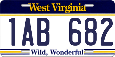 WV license plate 1AB682