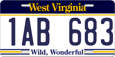 WV license plate 1AB683