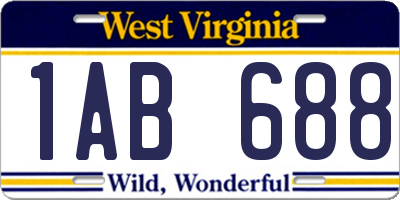 WV license plate 1AB688