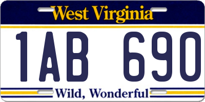 WV license plate 1AB690