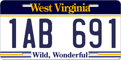 WV license plate 1AB691