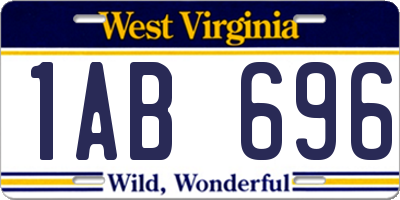 WV license plate 1AB696